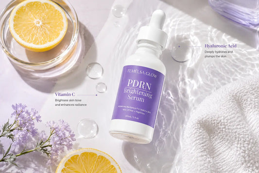 Face brightening serum with PDRN formula for radiant and smooth skin